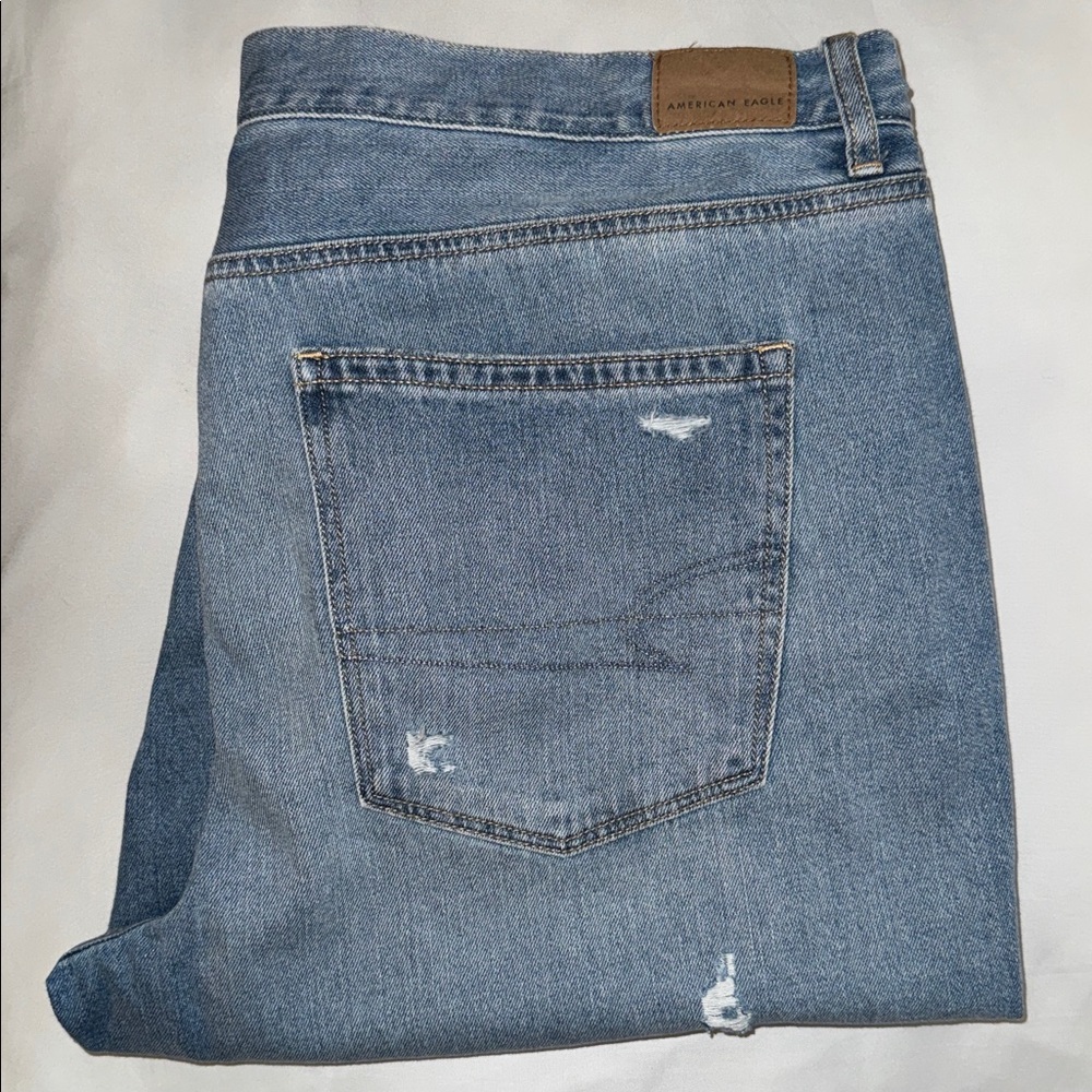 American Eagle Outfitters Blue Distressed Ankle Jeans